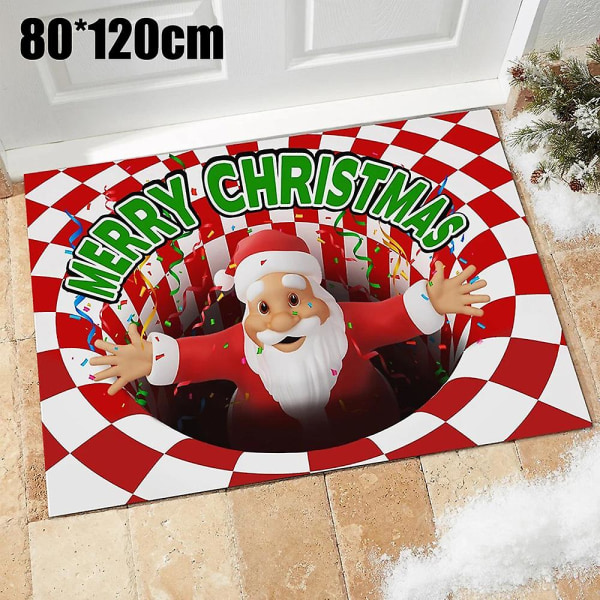 Joulupukki Grinch-teema Liukumaton Illusion Lattiamatto Makuuhuoneen Joulumatto Ovimatto Kodinkoristeet style 6 60x90cm