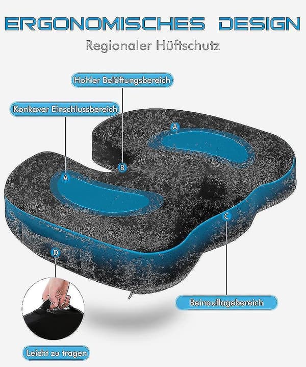 Zk-ortopædisk Siddepude, Memory Foam Siddepude, Til Ergonomisk Hæmoride Siddepude