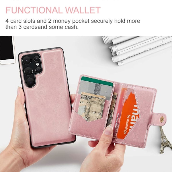Etui til Samsung Galaxy S24 Plus, Avtakbart Magnetisk Lommebok Kort Kontant Slot Etui Deksel Støtte Trådløs Lading for S24 Plus Etui