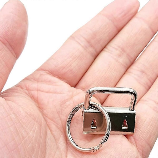 50 Stycken 2,5 cm Nyckelringsbeslag Set Med Delade Ringar Tänger Ändklämmor För Bagage Armband Klämma Snodd Nyckelring DIY Tillbehör