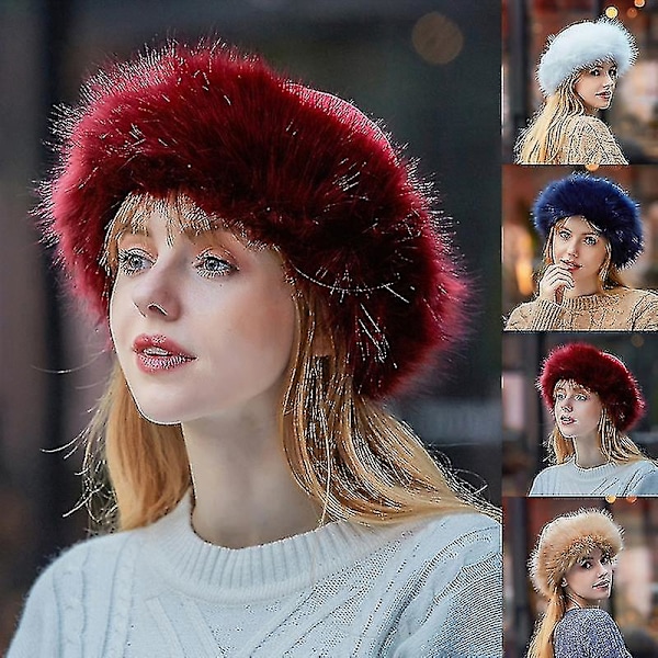 Mongolisk Mössa Vinter Faux Päls Mocka Fluffig Varm Tjock Hatt Snö Mössa Qinhai Herr Dam