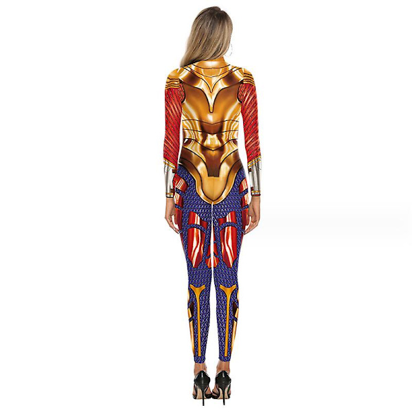 Naisten Halloween-asu 3D mekaaninen print Cosplay-haalari Romper Catsuit COLOR 2 M