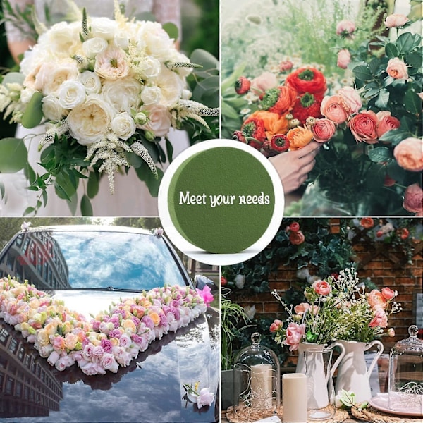 Blomsterskum 4 st Torrt & vått Blomsterskum Runda Florist Styrofoam Block Blomsterskum För Eller Konstgjorda Blommor