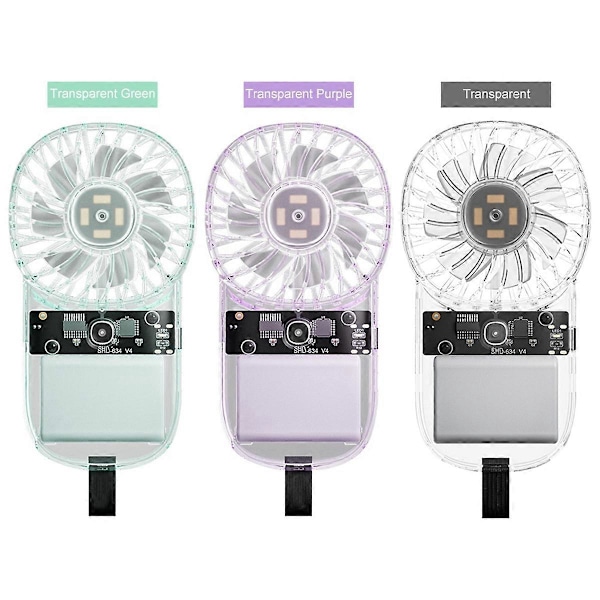 Kädessä pidettävä mini-tuuletin säädettävällä nopeudella ja 1200 mAh akulla, valkoinen