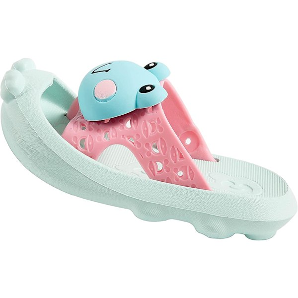 Unisex Slide Sandaler för Småbarn Barn Bad Duschtofflor Sommar Strand Pool Vattenskor Faktisk Skolängd 15.5cm