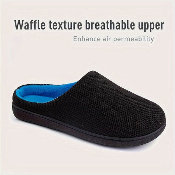 Nya modeller Herrtofflor i Memory Foam, Andningsbara Lätta Halkfria Slip-On Skor med Foder för Inomhusbruk