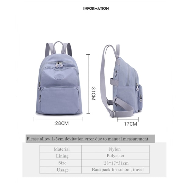 Design Skolväska för tonårsflicka 2021 Kvinnor Ryggsäck Resor Casual Axelväskor Dam Nylon ryggsäck Svart handväska Blue backpack