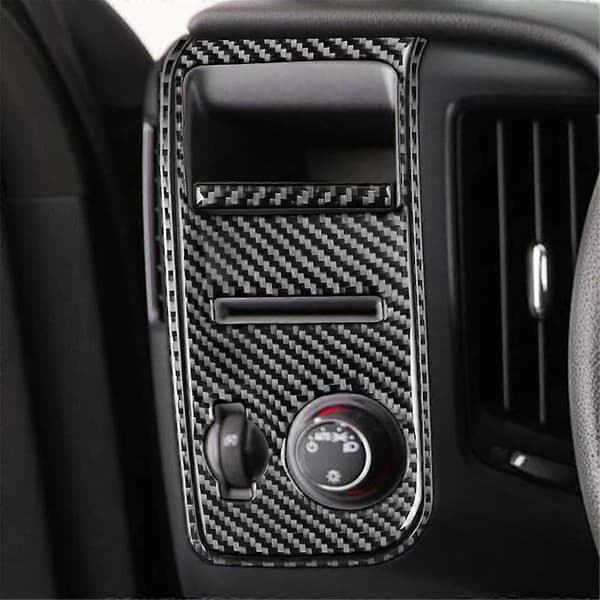 Karbonfiber LHD for Chevy GMC Frontlykt 4WD Modus Bryterpanel Trim, C