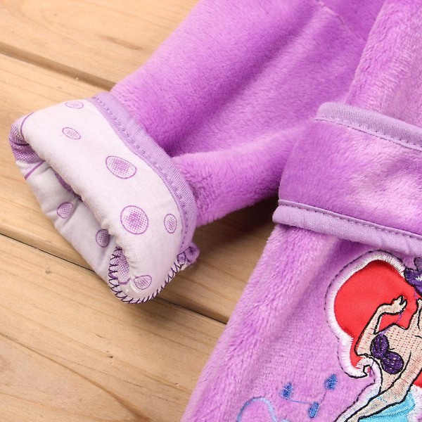 Lasten Poika Tyttö Hupullinen Fleece Kylpytakki Mekko Yöasut Pyjama Purple 100