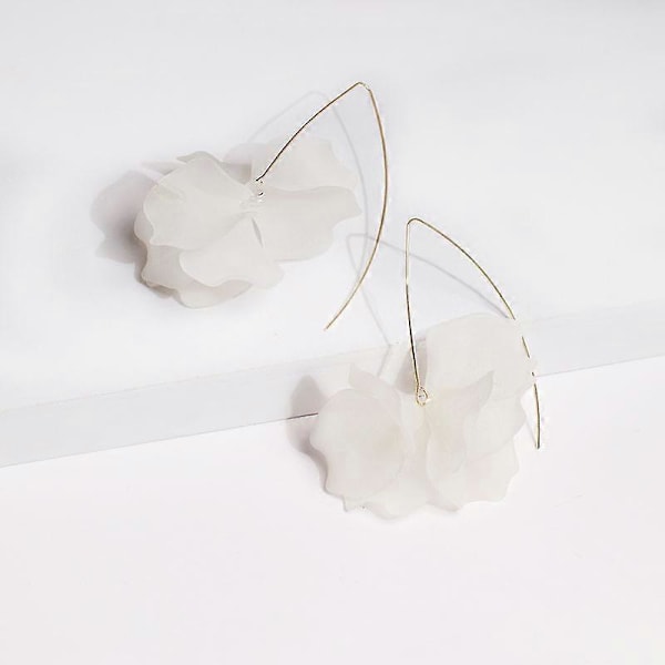 Sommer Rose Boho Resin Blomsterblad Øredobber for Kvinner Blomster Øredobber Blomster Bøyle Øredobber Akryl Hengende Øredobber