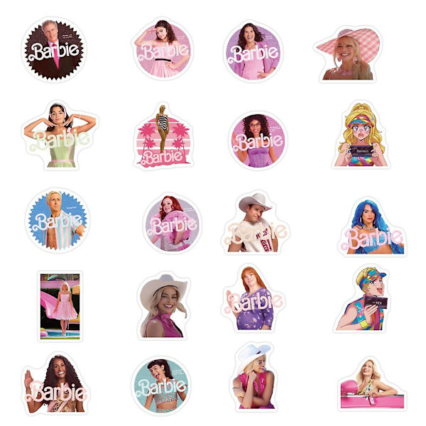 50/100 kpl Barbie-elokuvatarrat Lapsuusanimaatio Nukkekoristeet Phone case Käsitili Vedenpitävä tarra Tee itse lelu 100pcs