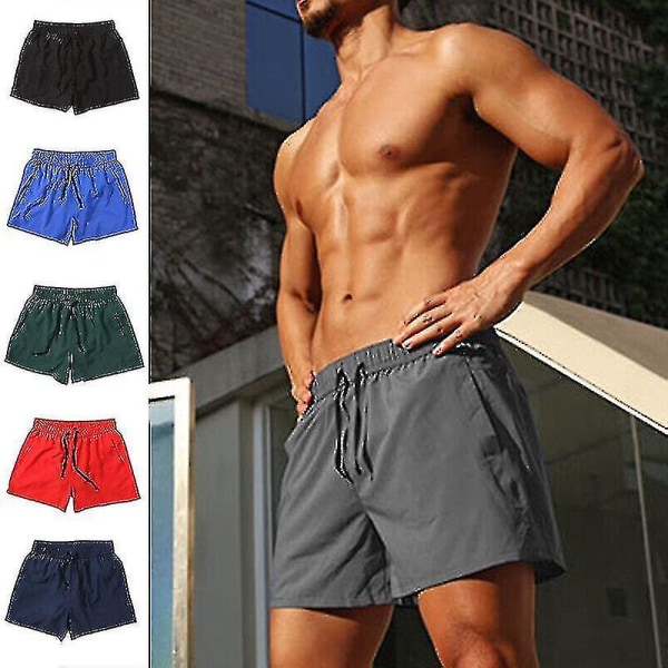 Treningsshorts for menn, uformelle treningsshortser i stor størrelse, hurtigtørrende sportsshortser (ulike alternativer tilgjengelig) Dark Green XXXL