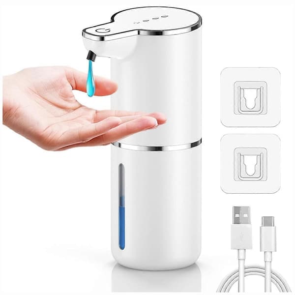 Automatisk sæbedispenser, 1200mAh sæbedispenser, vægmonteret elektrisk sæbedispenser til køkken,