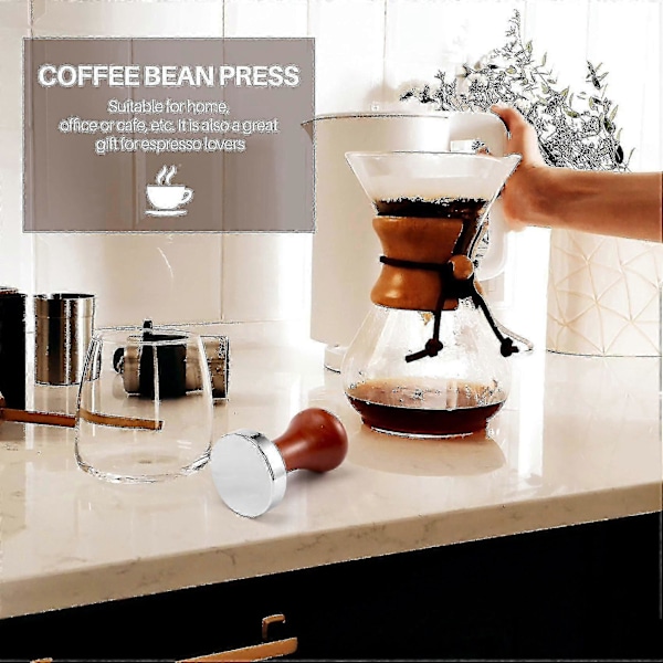 51mm Espresso Tamper Rostfritt Stål 304 Fjäder Kaffepulverpress Platt Bas Kaffepulverböna Pre Xxf