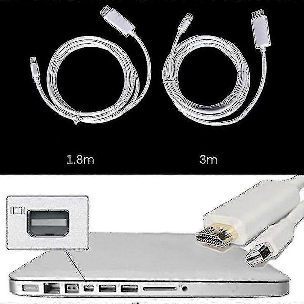 Användbar Thunderbolt Mini Displayport Dp Till Hdmi Adapterkabel För Mac Macbook