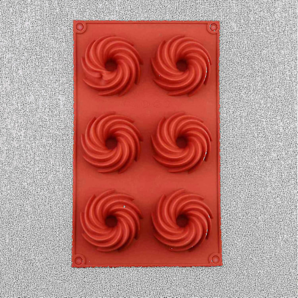2-pack 6 Håls Munk Swirl Kakform DIY Chokladkaka Bakform