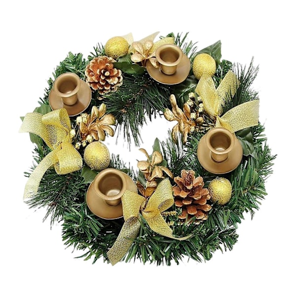 Jul Adventsljusstake Krans Jul Bordsdekoration Ljusstake