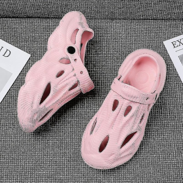 Sommer Herre Tøfler Komfortabel plattform utendørs sandaler 2023 Strandtøfler Flip Flops Herre Innendørs Hjem Slides Baderomssko Pink 44