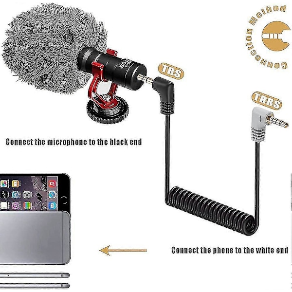 3,5 mm:n TRS - TRRS -mikrofonikaapeli Sc7 2 kpl. 1/8\" uros, kierretty, suorakulmainen Mic_s
