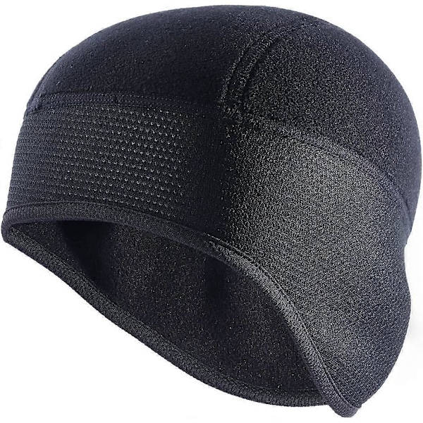 Skull Cap, Vinter Fleece Vindtät Varm Mössa med Öronlappar, Hjälmfoder Män Kvinnor för Universal Elastisk Midja Skull Cap Cykling Löpning Motorc