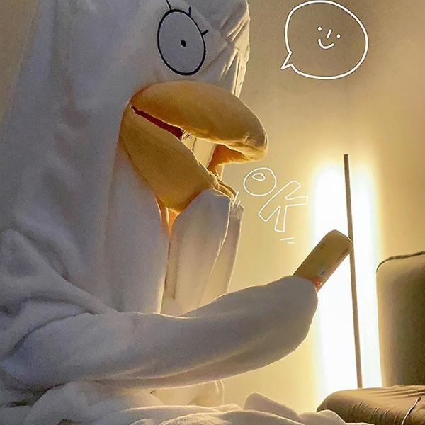 Duck Onesie Pyjama Peitto Elizabeths Duck Cosplay -asu Haalarit Talvi Flanelli Halloween Aikuisten Sarjakuva Hupullinen Pyjama L