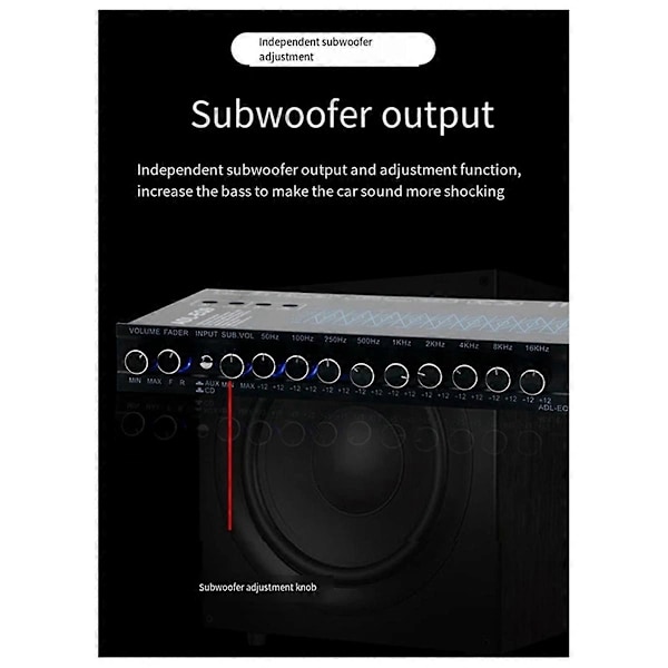 Auto Cube 9-bånds grafisk equalizer digital bilstereo - EQ9 fuld serie bilforstærker equalizer med A