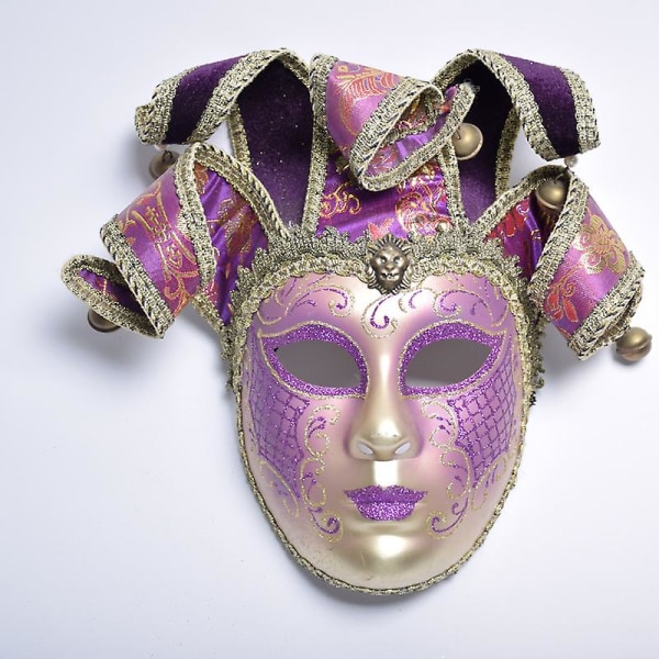 Venedig avanceret retro klokkemaske Masquerade Performance rekvisitter Klovnemøbler Dekorationsmaske Halloween-maske Skræmmende maske