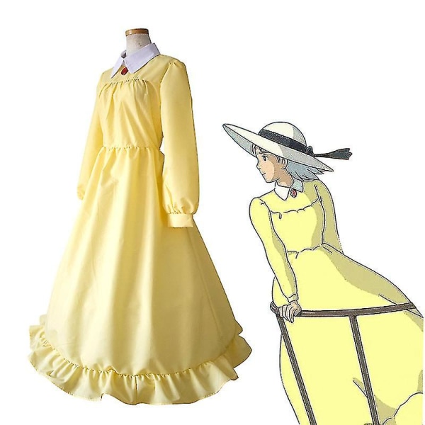 Nopea toimitus Sophie Costume Anime Howl's Moving Castle -hahmo Cosplay Yellow Dress Co