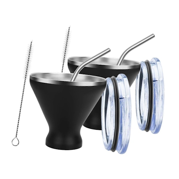 2 stk. Vinglas i rustfrit stål Margarita Tumbler 300 ml Multifunktionelle smagekopper Små tumblere til strandhusindflytning