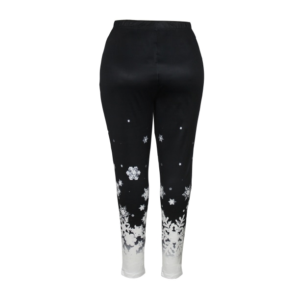 Print Skinny Gym Byxor Träningsbyxor Snowflake Leggings 0XL