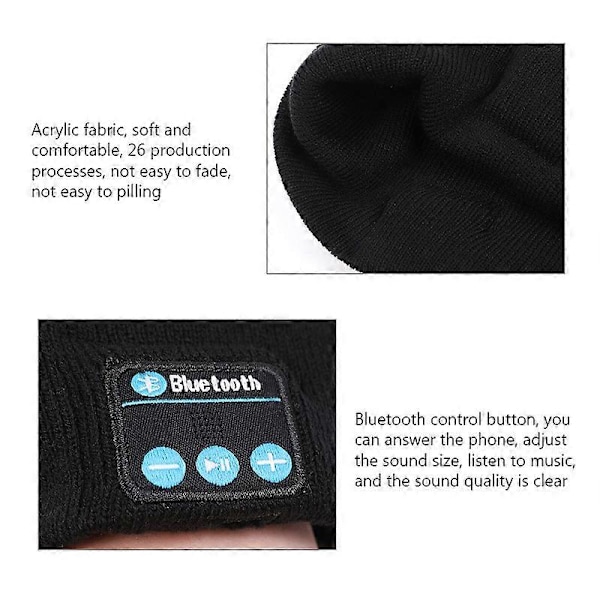 M5 Trådløse Bluetooth Hovedtelefoner Hue Herre Dame Udendørs Sport Headset Unisex Strikket Musik Håndfri Hue Øretelefoner til Telefoner