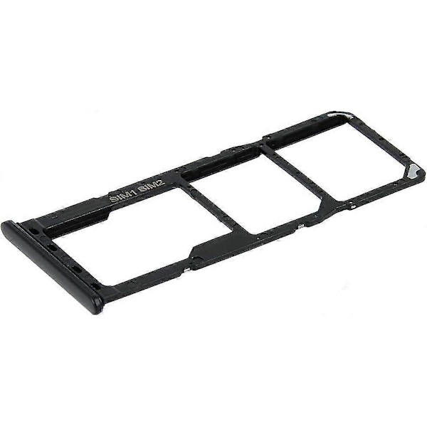 Dual Sim Kort Skuff Holder Erstatning Kompatibel Med Samsung Galaxy A12 2020 - Inkl. Sim Pin - Svart