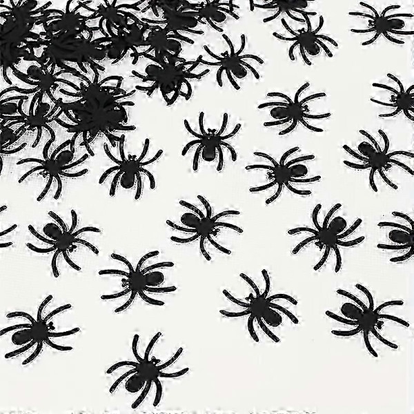Nye Modeller 100 stk Halloween Edderkopp Konfettis - Svart Borddekorasjon for Skumle Temafester, Papir Edderkopp Utskjæringer for DIY Håndverk, Arrangementer & Spøkelseshus