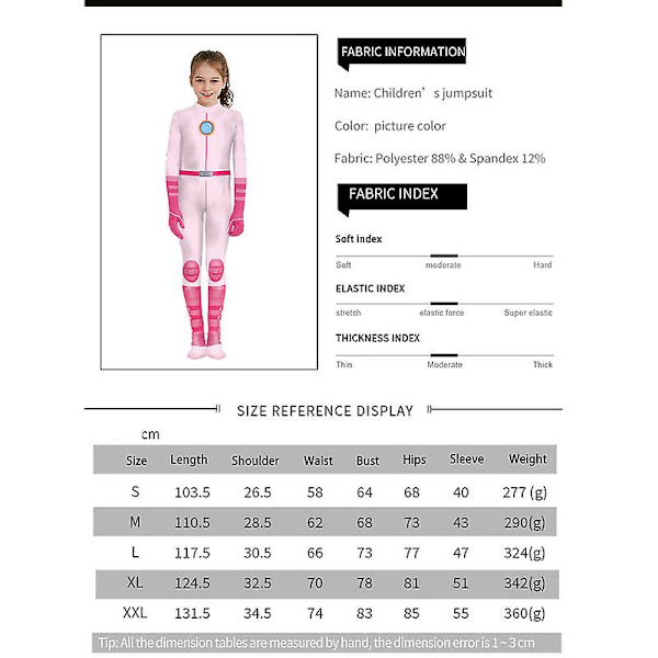Tyttöjen puku Pinkki Prinsessa Cosplay -haalarit PINK XL