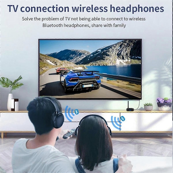 Bluetooth 5.3 Audio -vastaanotinlähetin antennilla, Aux langaton stereomusiikkisovitin TV:lle, autokaiuttimelle