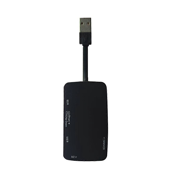 6 i 1 USB 2.0 Kortlæser 480Mbps Hastighed Hukommelseskortlæser/Adapter/Hub 480Mbps Understøtter Smart Card T