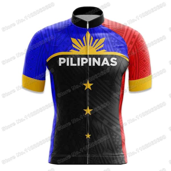 2023 Filippiinit Pyöräilyneulesetti Kesä Pilipinas Pyöräilyvaatteet Set Maantiepyöräpaita Puku Pyörälappu shortsit MTB Urheiluvaatteet 14 3XL