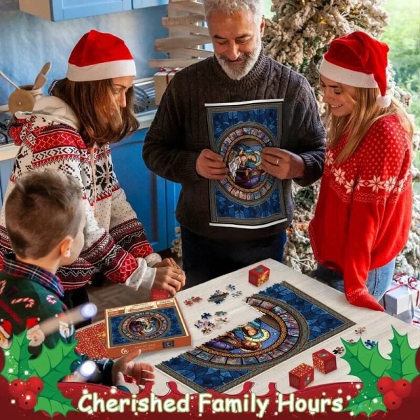 Julepuslespil Nedtællingskalender Scenepuslespil 1000 brikker Børn Adventskalenderpuslespil for voksne Jesus style