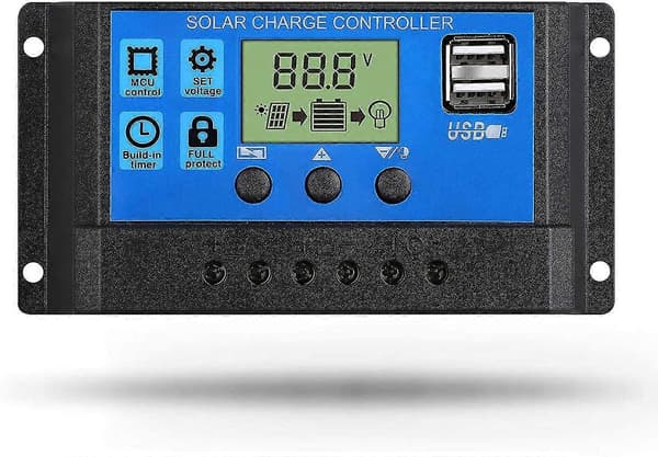 Solar Laderegulator, 20a Solcellepanel Regulator 12v/24v Pwm - ya