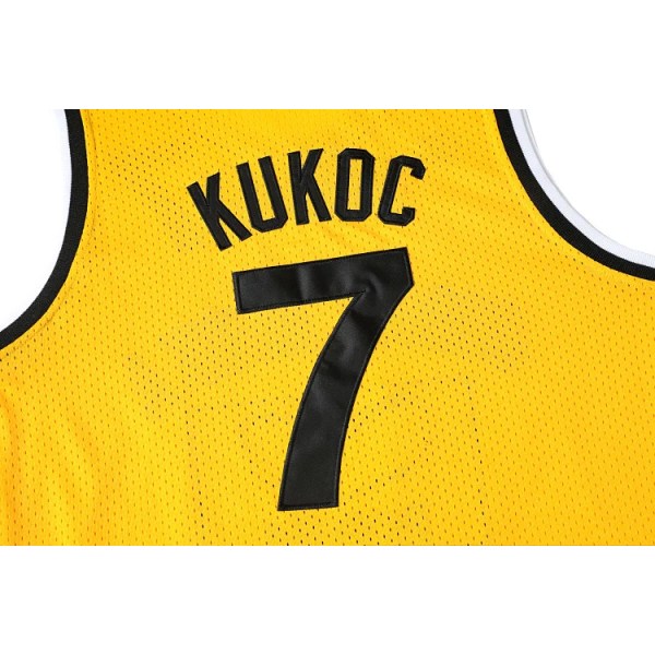 Filmversion gul baskettröja No.7 Kroatien JUGOPLASTIKA 7 KUKOC broderi utomhus snabbtorkande sportkläder som andas 7 L