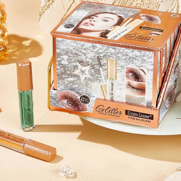 Diamant Skinnende Mascara Volumen Vandtæt Krøllende Øjenvipper Extension Kosmetik