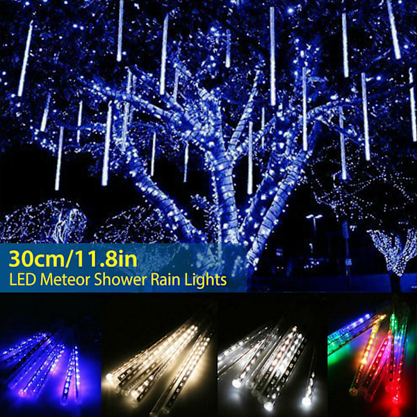 30cm LED Meteorregn Ljus med 8 Rör Jul Snöfall Träd Utomhus Dekorationsljus