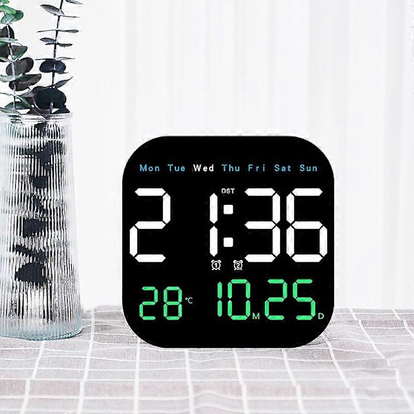 Digitalt Vægur LED Vækkeur Stort Display med Timing Funktion LED Display Tæl Op & Ned Timer Justerbar Lysstyrke Vækkeur til Stue