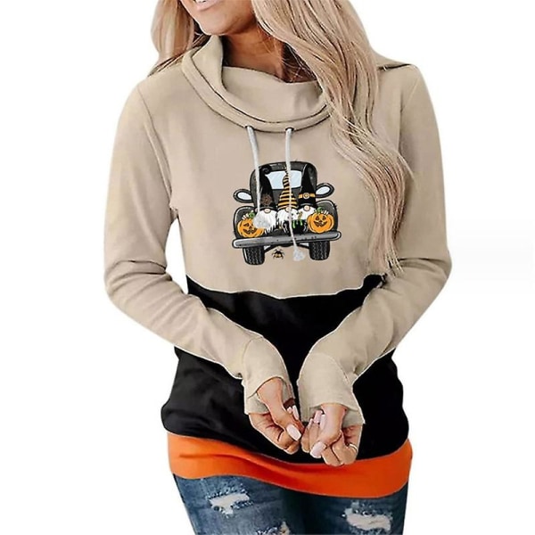 Kvinder Halloween Sweatshirts Græskar Ansigt Dansende Skeleton Skjorte Langærmet Sweater Funny Graphic Pullover style 2 L