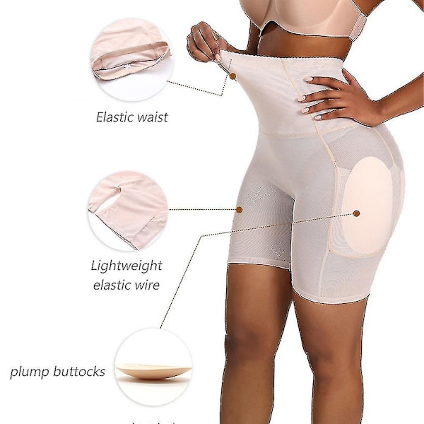 Høy midje hofte rumpeforsterker shapewear truser for kvinner med 4 avtakbare puter
