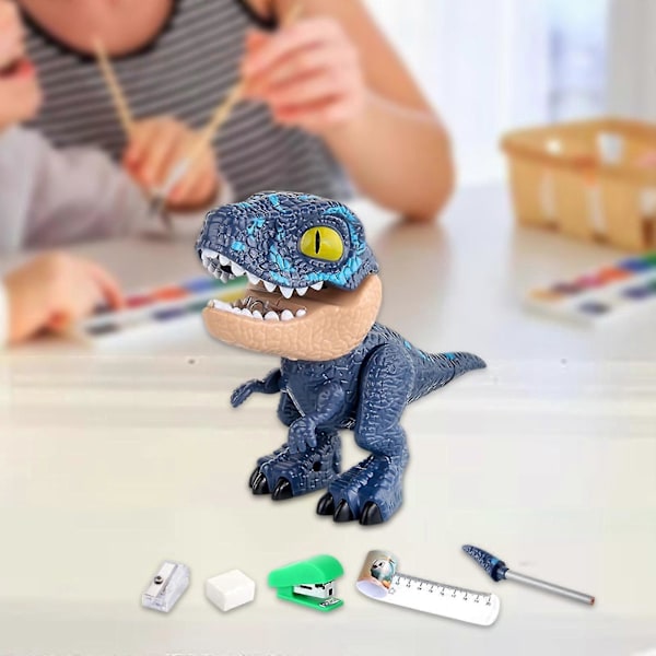 Pedagogisk DIY Demontering Dinosaurleker Skrivesaker 5 i 1 til Jul Blå