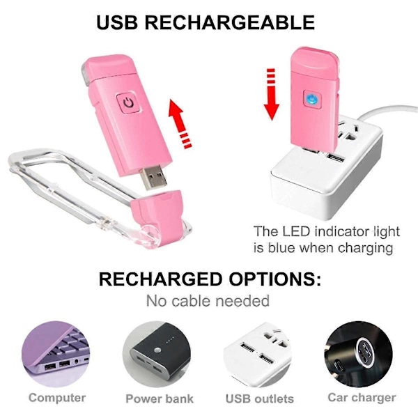 USB Ladattava LED Kirjanmerkki Kirjalamppu Joustava Kirkas Klipsikiinnitteinen Kirjavalo Mini Yövalo Silmille