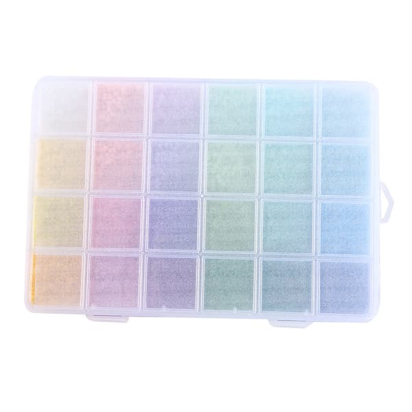 20 färger 3mm rispärlor glas rispärlor bokstavspärlor boxad DIY smyckestillbehör