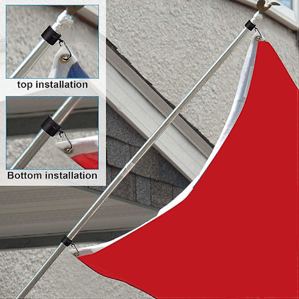 4 stk. Flagstangsringe Aluminium Legering Monteringsringe 360 Graders Roterende Flagstang Anti-wrap Flagstang