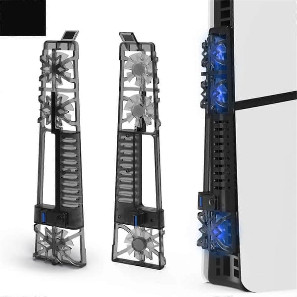 Kjølevifte med LED-lys for PS5 Pro-tilbehør